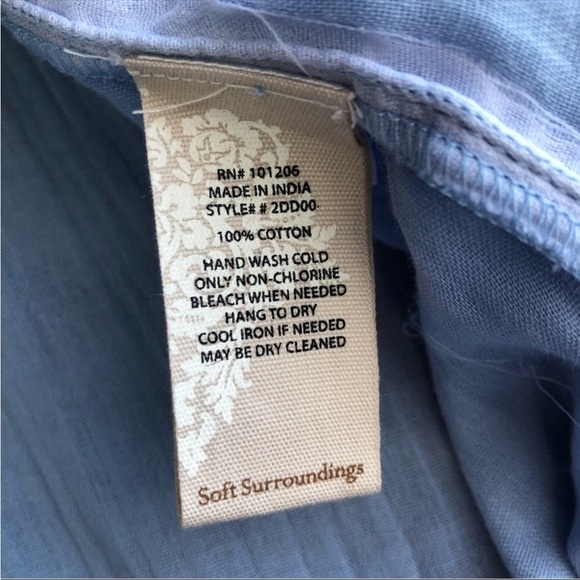 Soft Surroundings 100% cotton button up paradise pool tunic size large - Picture 8 of 10